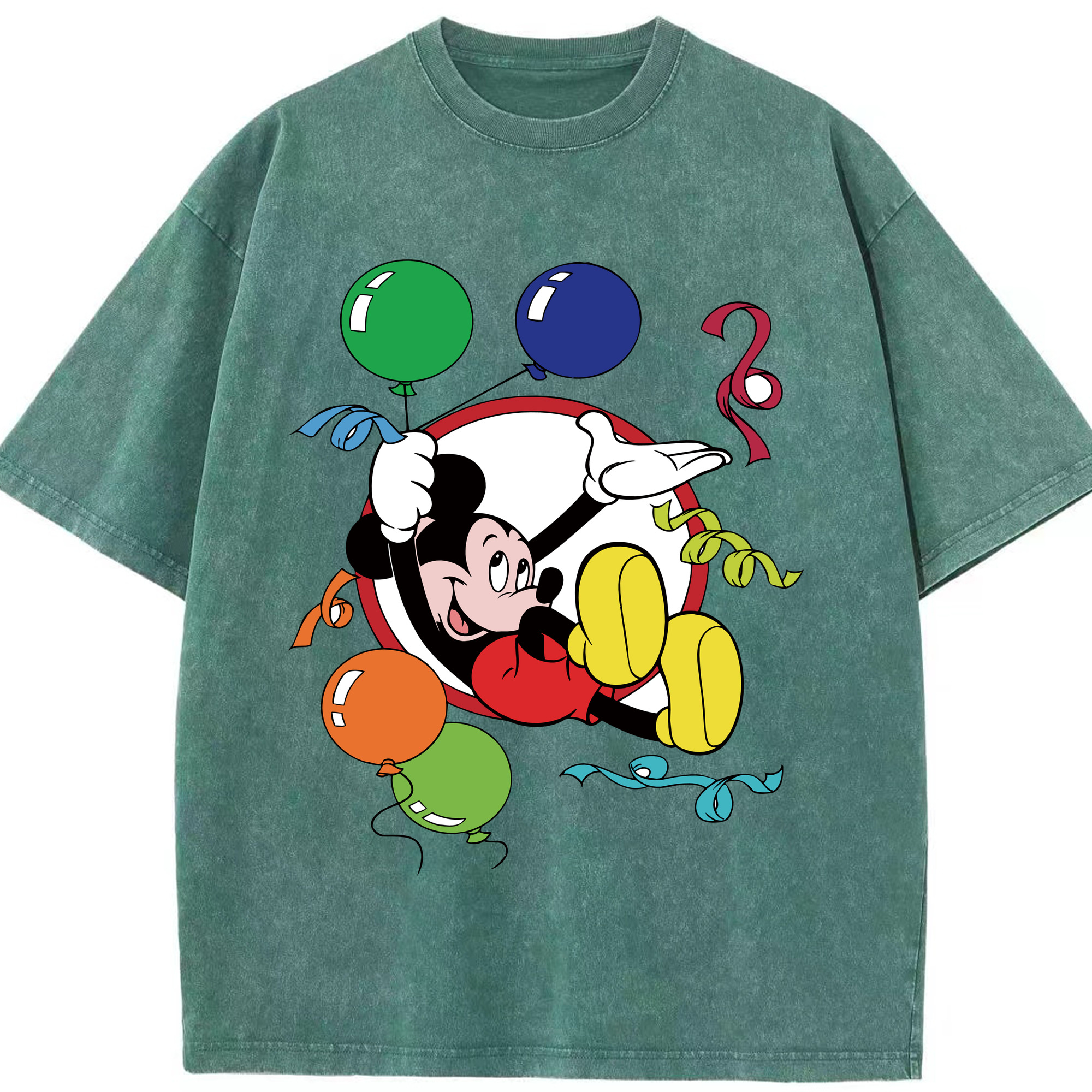（画像用） ミッキーマウス Mickey Mouse 綿100% ヴィンテージ風 半袖Tシャツ（フロントプリント）